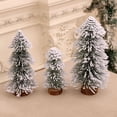 thumbnail image 7 of Desktop Christmas Tree, Mini Christmas Tree, Small White Flocked Snow Cedar Needle Tower Christmas Tree for Indoor Festive Decoration, PVC Material, Fire Resistant, Wood Base, 25x12x12cm, 7 of 7
