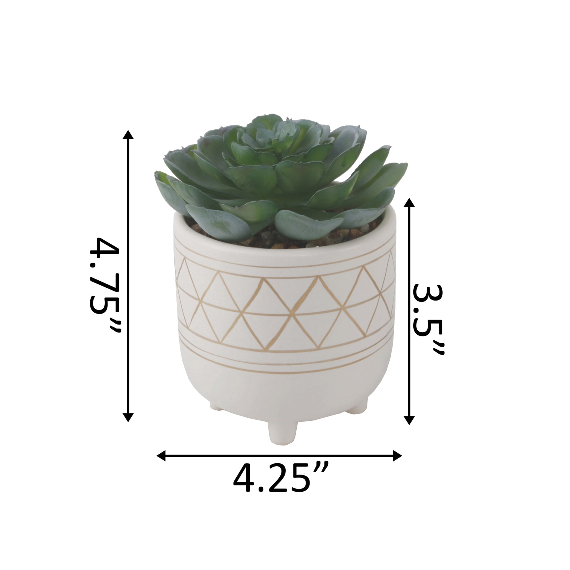 Flora Bunda Tabletop 4.75" Artificial Cactus in Gols Geo Ceramic Pot