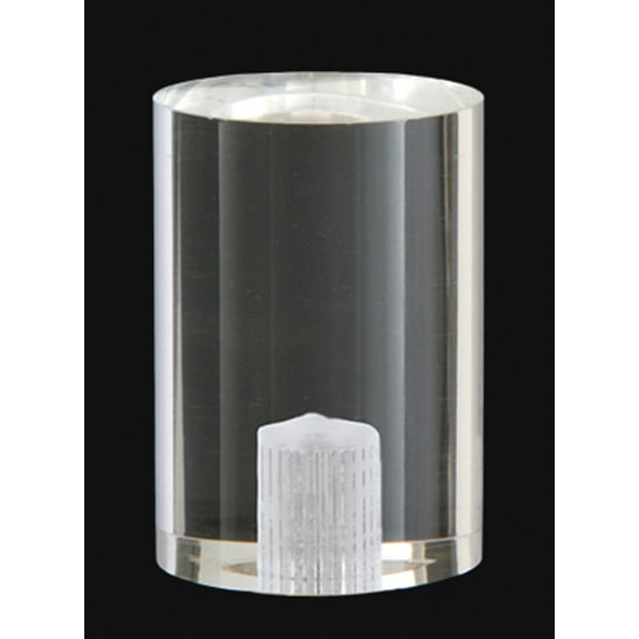B&P Lamp® Large Clear Acrylic Cylinder Finial, 1-1/2 Inch Height, 1-1/4 Inch Diameter