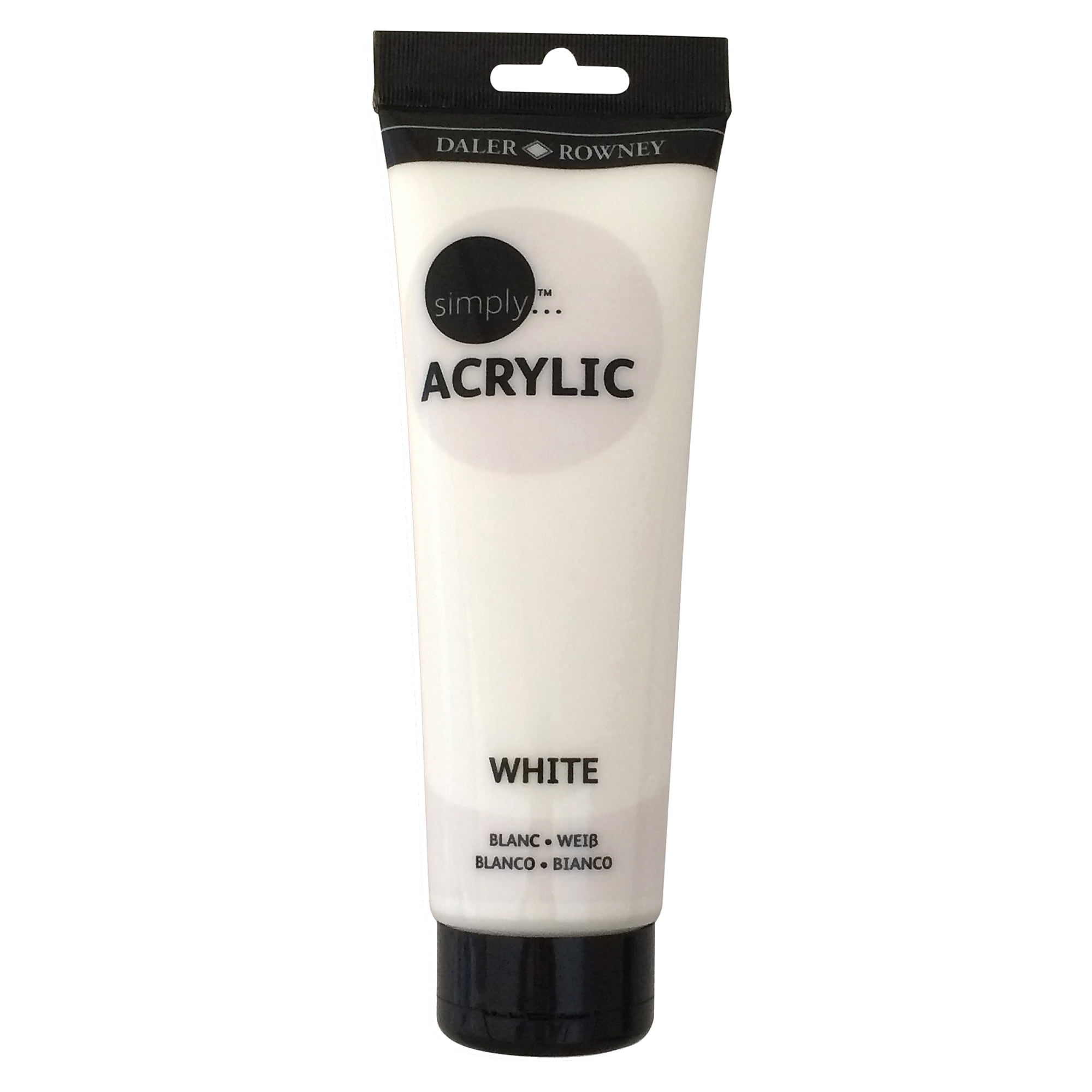 Daler-Rowney Simply White Acrylic Paint Tube, 250 ml / 8.4 fl. oz