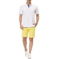 thumbnail image 2 of INSPIRE CHIC Men's Summer Solid Color Slim Fit Flat Front Walk Chino Shorts 28 Yellow, 2 of 7