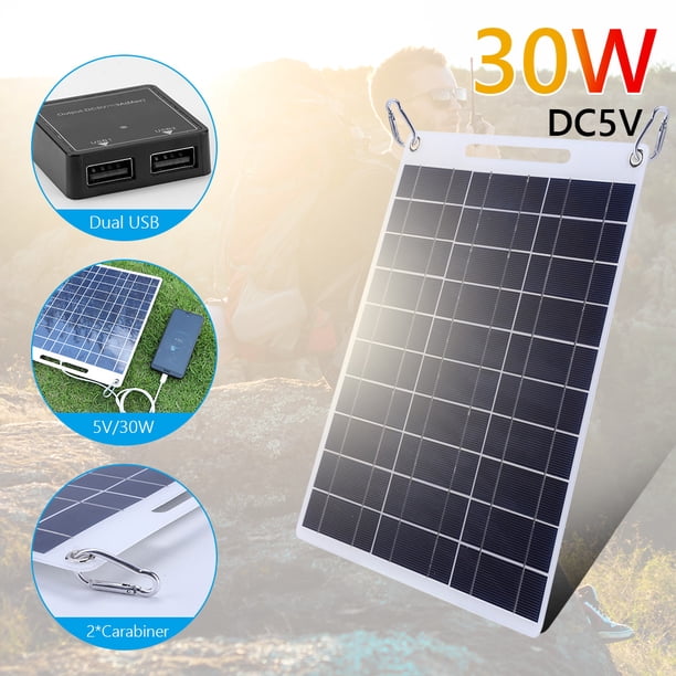 Cargador solar FLhrweasw para Camping y Senderismo 3.6V-5V