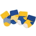thumbnail image 3 of Lian LifeStyle Baby Toddler 4 Pairs Pack Thick Cotton Socks 0M-6M(Yellow Blue), 3 of 4