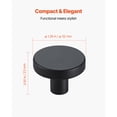 thumbnail image 2 of KFFKFF Set of 10 Black Zinc Alloy Cabinet Knobs, 1.26-Inch Mushroom Design Drawer Pulls and Door Handles, Durable Hardware with Screws for Kitchen, Bathroom, Closet, and Dresser Cabinets, 2 of 9