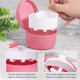thumbnail image 4 of Juego de retenedores en forma de D (rosa, excluyendo dentaduras postizas), caja para dentaduras postizas con cesta de filtro, utilizado para limpiar dentaduras postizas, correctores invisibles y prote, 4 of 5
