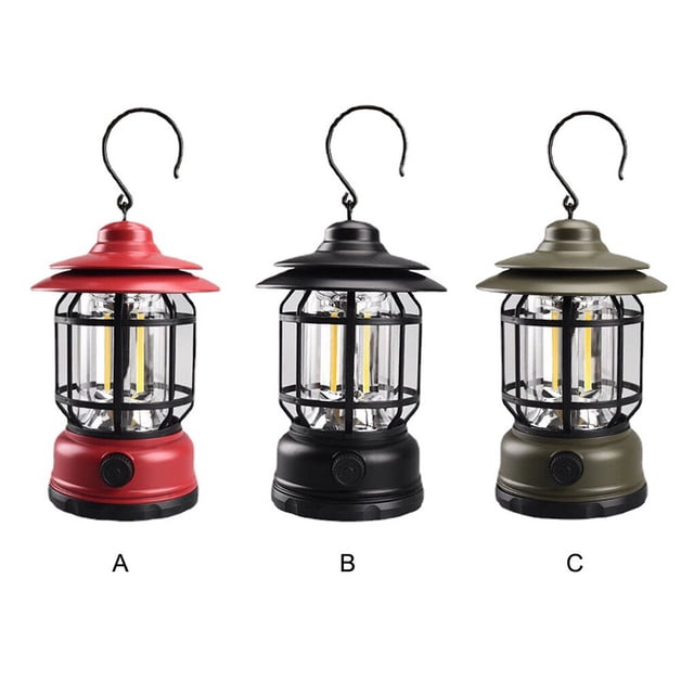 Lantern Outdoor Hanging Camping Dimming Adjustable Tent Bright Night Lighting Backyard Light Portable Picnic Battery Operated Path Lighting Night Lamp Red