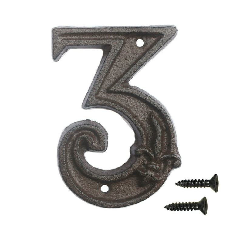 4 6 Cast Iron House Numbers Solid