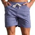 thumbnail image 6 of Cotton Fitted Shorts Bodybuilding for Men Workout Gym Running Tight Lifting Short Elastic Waist Drawstring Shorts with Pocket, 6 of 6