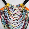 thumbnail image 5 of XIAOHUAGUA African Women Handmade Necklaces Ankara Kente Necklace Long Multi Strand African Wax Collar, 5 of 5