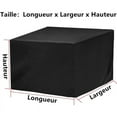 thumbnail image 2 of Funda para mesa de jardín 210D, funda para muebles de jardín de exterior 210x110x70cm Oxford Funda protectora para jardín Impermeable Cortavientos Anti-UV Funda rectangular para mesa de jardín (Negro), 2 of 5
