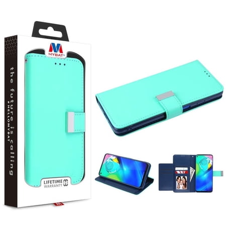 MyBat MyJacket Wallet Xtra Series Compatible With Motorola Moto G Power (2021) - Teal Green / Dark Blue