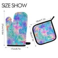 thumbnail image 2 of Yayeee Oven Mitts and Pot Holder Set of 4 Heat Resistant Kitchen Gloves Baking Hot Pad, Neon Starfish Pattern, 2 of 5