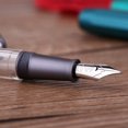 thumbnail image 4 of Majohn T1 Piston Fountain Pen Fine Nib, Gray Aluminum Alloy Transparent Acrylic Large-Capacity Ink Pen Writing Gift Box, 4 of 5
