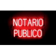 thumbnail image 1 of SpellBrite NOTARIO PUBLICO LED Sign for Business. 26.2" x 15.0" Red NOTARIO PUBLICO Sign Has Neon Sign Look With Energy Efficient LED Light Source. Visible from 500+ Feet, 8 Animation Settings., 1 of 4