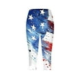 thumbnail image 5 of QATAINLAV Womens 4th of July Capri Leggings American Flag Patriotic Pants High Waisted Workout Yoga Legging Cropped Trousers Blue M Ofertas Del Dia de Hoy Relampago, 5 of 6