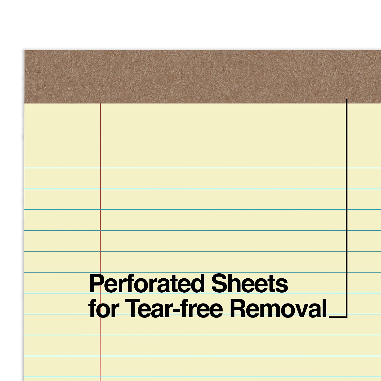 MyOfficeInnovations 100% Recy Perforated Notepads Canary 8-1/2" x 11-3/4" Wide Ruled 12/PK 815592
