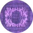 thumbnail image 1 of Ahgly Company Indoor Round Oriental Purple Industrial Area Rugs, 6' Round, 1 of 4