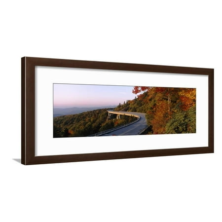 Curved Road over Mountains, Linn Cove Viaduct, Blue Ridge Parkway, North Carolina, USA Framed Print Wall (Best Place To See Blue Ridge Mountains)
