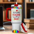 thumbnail image 4 of For Teachers Pencil Tumblers Appreciation Music White Red Steel Insulated Gift Modern Pack, Teacher Gifts, Tumbler 40 Oz With Handle Lid And Straw, Teacher Influence Colorful, 4 of 6