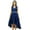 Blue, variant on Bimba Women's Asymmetrical Party Prom Dress Scalloped Neck & Beaded Belt