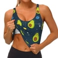 thumbnail image 3 of Picia Avocado in Space Sports Bra for Women,Padded Strappy Sports Bras Medium Support Yoga Bra with Removable Cups,Running Yoga Bra-Medium, 3 of 9