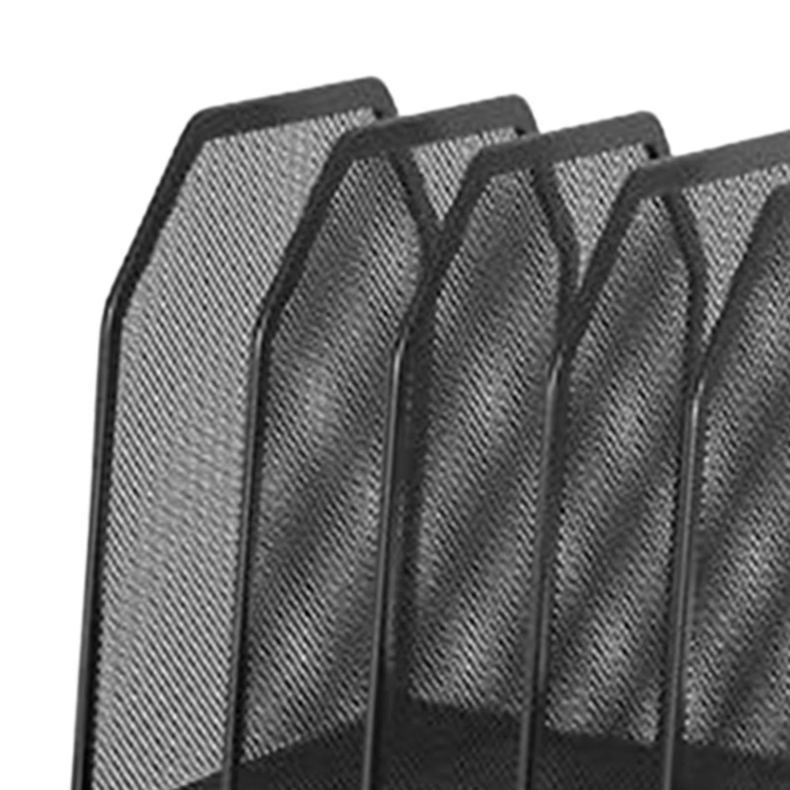 figatia Desk File Organizer File Folder Metal File Holder Paper Sorter Paper Organizer Management Stand for Office Supplies Classroom Black