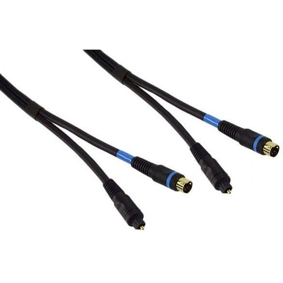 IEC M84444-06 Toslink & S Video to Toslink & S Video - 5.0mm Digital Audio & Gold Video Cable 6 Feet