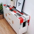 thumbnail image 4 of Geometric Figure Red Black Gray Solid Abstract Table Runner Home Wedding Table Mat Centerpieces Decoration Dining Tablecloth, 4 of 6