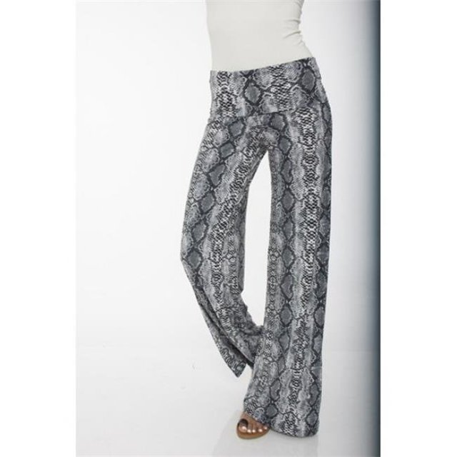 White Mark Pantalon Palazzo Imprimé, 124-Gris Sneaker - Extra Large
