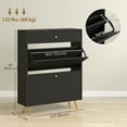 thumbnail image 3 of HOMCOM Armoire de Rangement pour Chaussures avec 2 Tiroirs Basculants pour 12 Paires de Chaussures, Noir, 3 of 10