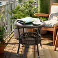 thumbnail image 4 of Patio Novagarden Outdoor Classic Simple Assembly PE Rattan and Tempered Glass Round End Table, Brown, 4 of 7