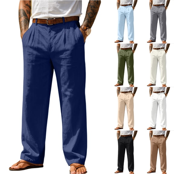 Men's Lightweight Sports Casual Straight Leg Pants for Jogging, Hiking, and Daily Casual WearArmy GreenL