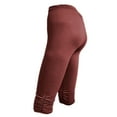 thumbnail image 7 of WCMZJ Capri Leggings for Women Summer Casual Stretch Knee Ruffle Leggings Workout Running Yoga Capris Slim Fit Lightweight Cropped Pants Wine Red XXL, 7 of 7