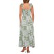 thumbnail image 3 of Vestido impreso de verano Inspire Chic para mujer, con tirantes de espagueti, escote cuadrado, corte A, largo maxi, talla XS, color verde, 3 of 6