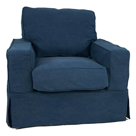 Chair Slip Cover Set In Indigo Blue