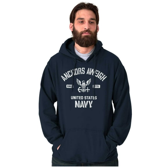 United States Navy Logo Anchor Aweigh Hoodie Sweatshirt Women Men Brisco Brands S
