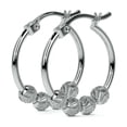 thumbnail image 2 of Arete De Plata Ley 925 Para Mujer Con Bola Diamantada, 2 of 14