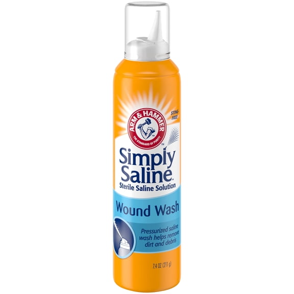 Arm & Hammer Simply Saline Wound Wash Spray, Sting-Free, 7.4 oz - 3 Pack