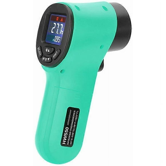 Portable Non-contact Digital Infrared Thermometer Pyrometer Aquarium LCD Laser Thermometer Outdoor Industrial Thermometer -50 550 C, model: Green 19
