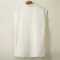 thumbnail image 4 of XIAOCHA Men's Linen Blend Vest Wrap Front Tie Closure Top Breathable Minimalist Casual Shirt, 4 of 4
