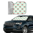 thumbnail image 4 of XMXY Car Sun Shade Windshield, Plaid Love Pattern Automotive Front Window Sun Visor for Cars SUV Trucks, Small Size, 4 of 8