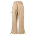 thumbnail image 4 of Sngxgn Women Cargo Trousers Drawstring Baggy Pants Loose Jogger Pants Pants Trendy Streetwear(Khaki,XL), 4 of 4