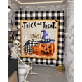 thumbnail image 5 of Halloween Pumpkin Crow Shower Curtain Set ，Waterproof Fabric Shower Curtains Trick Or Treat Black Buffalo Plaid Shower Curtains for Bathroom,Bathroom Decor 72"x84", 5 of 6
