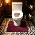thumbnail image 3 of Non Toilet Floor Mat 16x20,Bath Rug Around Toilet Base,U Shaped Bathroom Floormat,Memory Foam Toilet Floor Rug,Machine Washable, 3 of 6