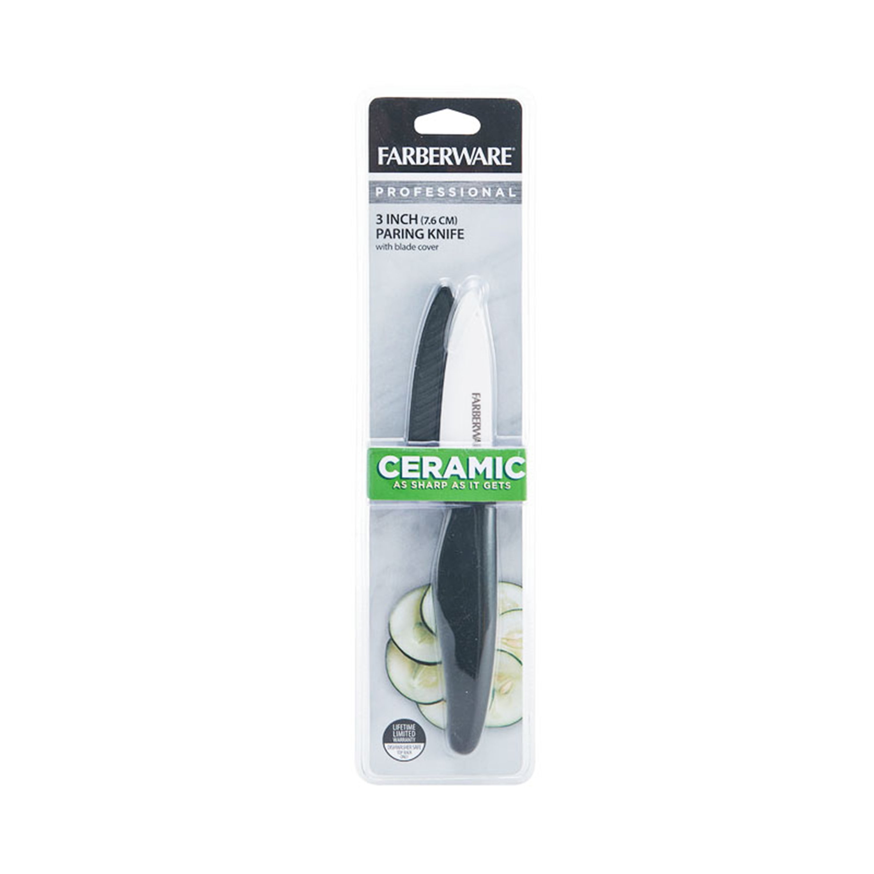 Farberware Professional 6-inch Ceramic Chef Knife with Black Blade Cover  and Handle 