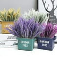 thumbnail image 6 of GRNSHTS Artificial Lavender Flowers 8pcs Fake Plants with Faux Plastic Wedding Bouquet for Home Party Wedding Balcony Garden Patio Outdoor Decoration (Yellow), 6 of 13