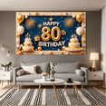 thumbnail image 7 of Golden Theme Happy Birthday Banner Decorative Elements 80th Birthday Party Backdrop for Milestone Celebration Event Decoration Indoor Party, 7 of 7