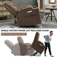 thumbnail image 5 of Power Lift Recliner Chair with Massage and Heat for Elderly, Overstuffed Wide Recliners, Heavy Duty Motion Mechanism with USB and Type C Ports, 2 Steel Cup Holders, 5 of 9