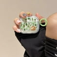 thumbnail image 5 of Cover for AirPods 4th Generation,Flowing Sand Pattern Soft Protective Case with Chain,Shockproof Earbuds Shell for Girls Women (Green), 5 of 5