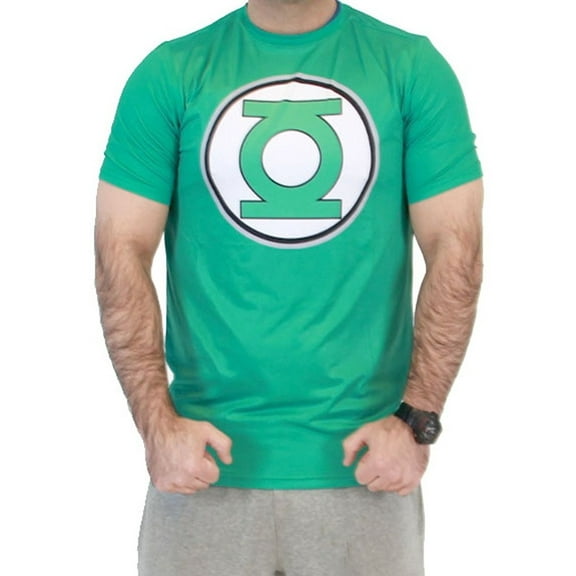 Green Lantern Mens T-Shirt - Performance Compression Athletic Shirt (Large)